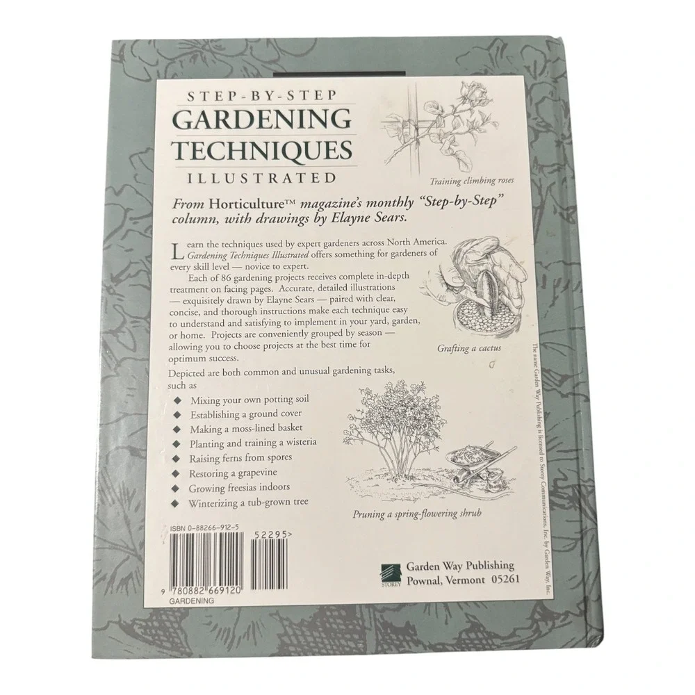 Step-by-Step Gardening Techniques Illustrated Horticulture Magazine Book Sears